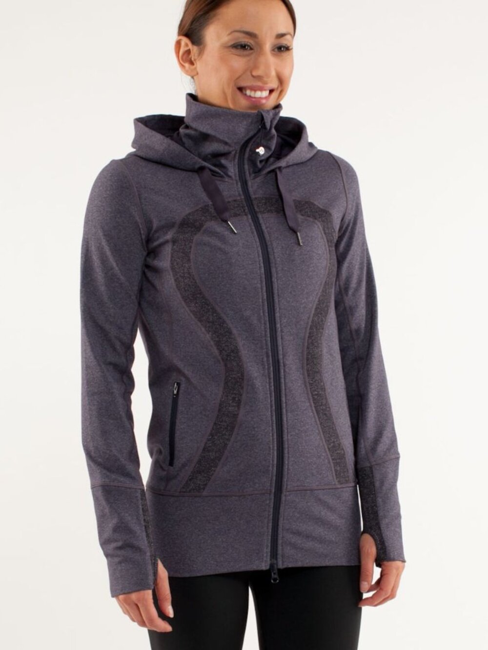 RARE LULULEMON HEATHER PURPLE STRIDE HOODED JACKET SIZE 6